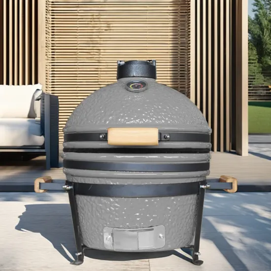 Mini Egg-Shaped Charcoal Barbecue: Auplex 16-Inch Outdoor Ceramic BBQ Grill