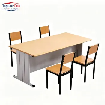 Durable Classroom Desk & Chair Set with Anti-corrosion Legs, Anti-collision Edges, Ideal for Students & Schools.