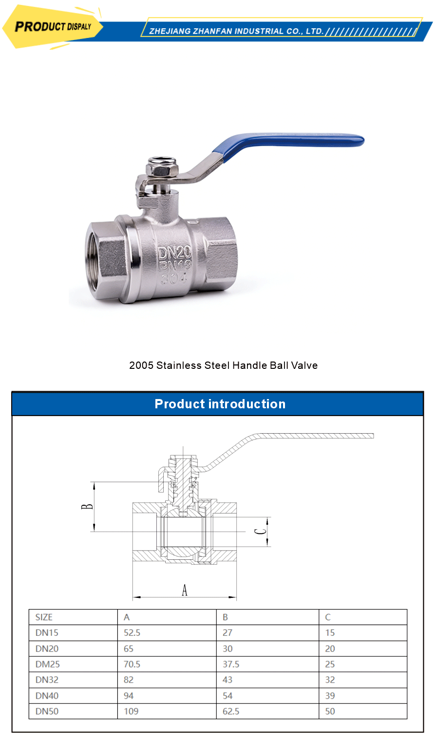 stainless steel ball valve with handle