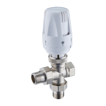 Copper Nickel Plated 1 inch Thread Forged Heating Radiator 3-Way Thermostatic Temperature Control Valve