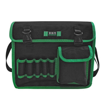 15-inch green and black tool bag