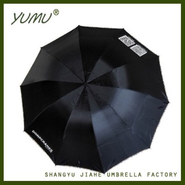 25"*10k 3 Folding Umbrella Promotional, Large Rain Umbrella