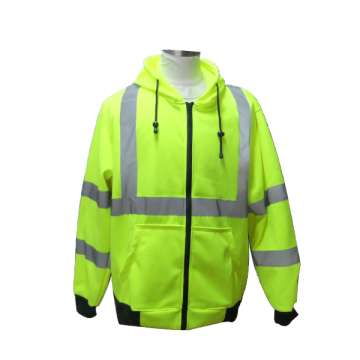 Keselamatan murah hijau rajutan pakai hi vis sweater keselamatan reflektif jaket