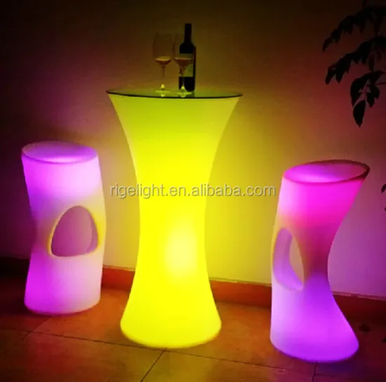 Bar furniture wireless battery remote bar party LED Shinning cocktail table