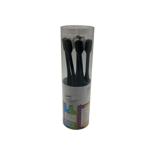 Bamboo Charcoal Sharp Tip Bristles Black Toothbrush Adult