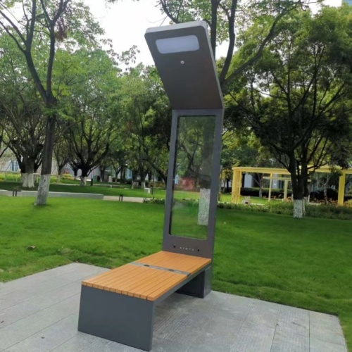 wooden and steel benches