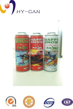 Happy snow aerosol tin can for happy party time & factory price