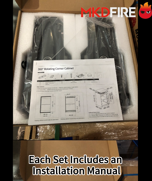 Hardware fittings for 360° rotating cabinets5