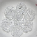 Transparent Colors Acrylic Plastic Carved Rose Beads