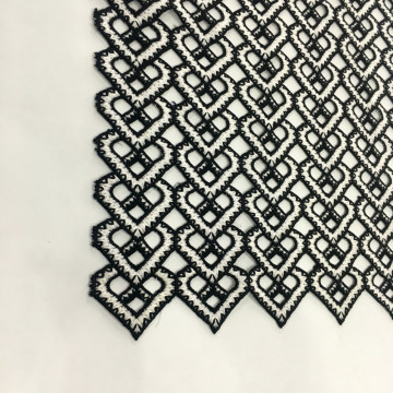 Polyester dubbelfärgad kemisk spetsbroderityg