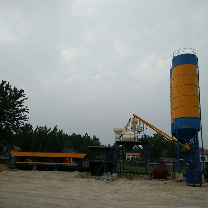 HZS35 fixed concrete batching plant in Bangladesh
