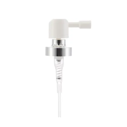 FEA 20 shiny silver crimp pump with long nozzle sprayer