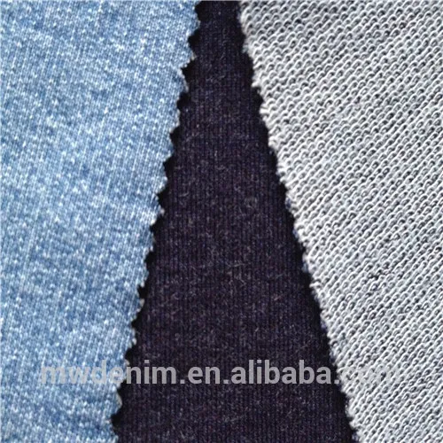 Indigo Yarn Dye French Terry Denim Cotton Farbic