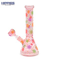 Pink Snowflake Night Glow Water Pipe