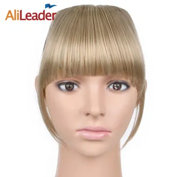 AliLeader Synthetic Hair Bangs Extensions False Fringe For Girls Clip On Fringe Bangs Natural Looking Flat Fringe