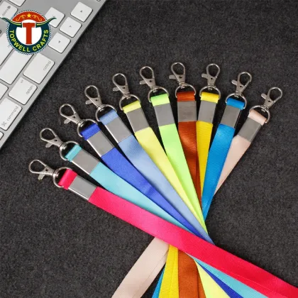 Medal polyester Lanyard custom printed elastic satin ribbon