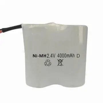 Ni-MH D Size, 4,000mAh Rechargeable Battery Pack, 2.4V