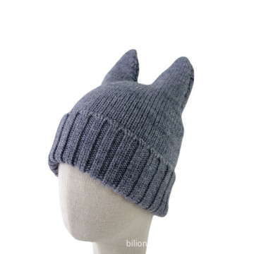 custom logo Cute double knit hat beanie hat
