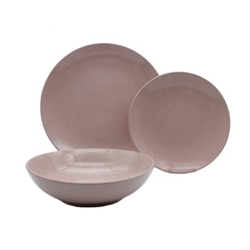 Hotel Serving Tableware Color Glazed Ceramic Dinnerware Sets