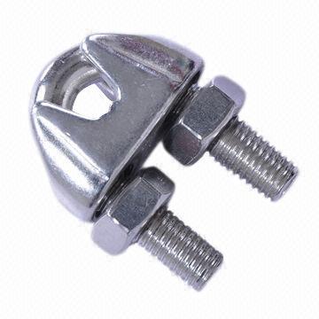 Stainless steel US type wire rope clip, made of AISI 304 and 316, malleable type