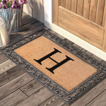 Interchangeable and Removable Rubber Frame Tray Holders with Coir Insert for Door Mats