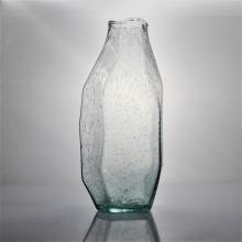 Green Irregularly Shaped Recycled Glass Vase With Bubble