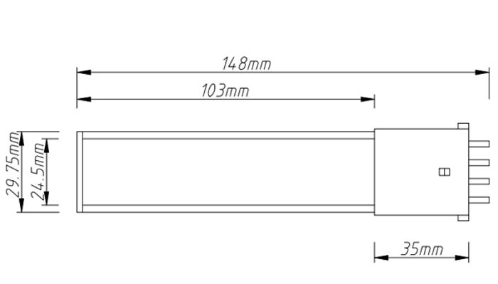 PL-2G7-6W 2G7 LED Tube Light PL Light size