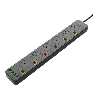 6-Way Power Strip with 3 USB and 1 Type-C Charging Ports