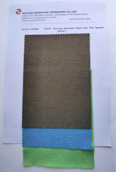Two-tone Horizontal Stripe Four Way Spandex Fabric-3