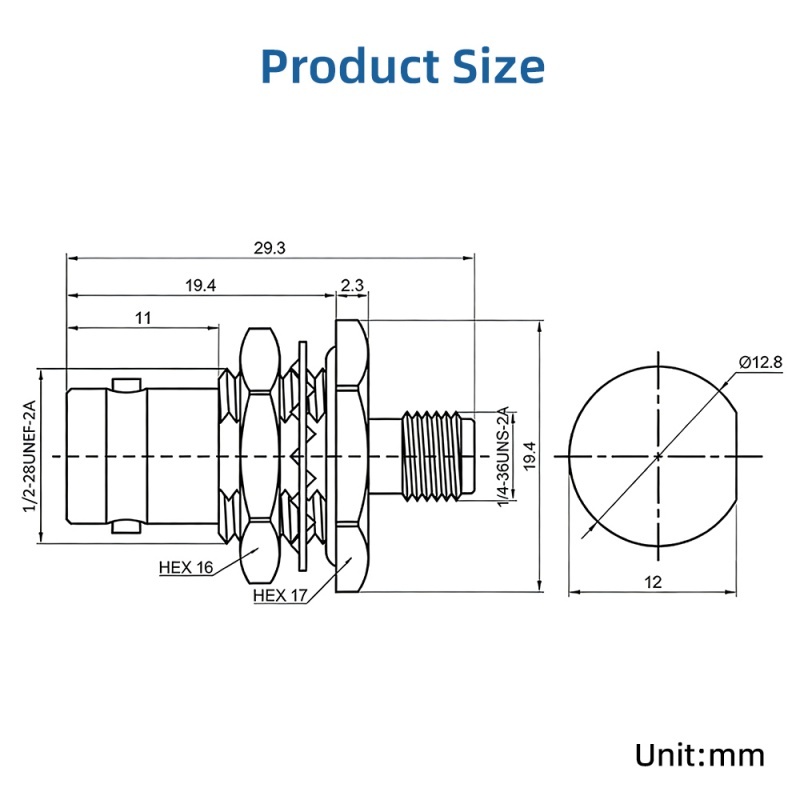 SMA Female to BNC Female Coaxial Adapter 4