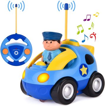 Flytec C9001: The Ultimate Fun and Easy-to-Use Battery-Powered Cartoon Police Radio Control Car for Toddlers and Kids - Explore Multiple Frequencies with Exciting RC Toy Racing