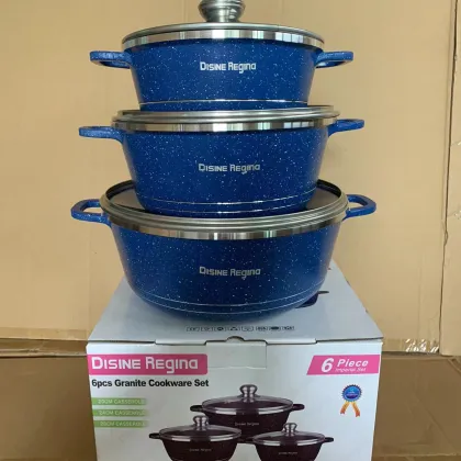 Custom Logo NonStick Granite 6-Piece Cooking Pot Set for Chinese Cuisine