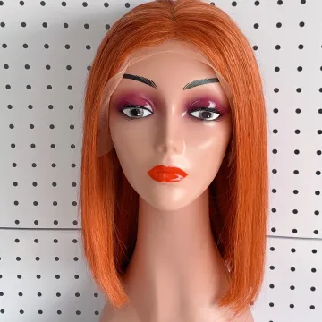 Ginger Color Orange Lace Frontal Wig Transparent Lace Human Hair wig