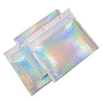 Diseño colorido de la bolsa de correo de burbuja holográfica de metal