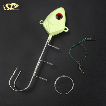 Tenya Lead Jig Head Double Hook Luminous Hairtail Barbed Sea Fishing Lure JY1024