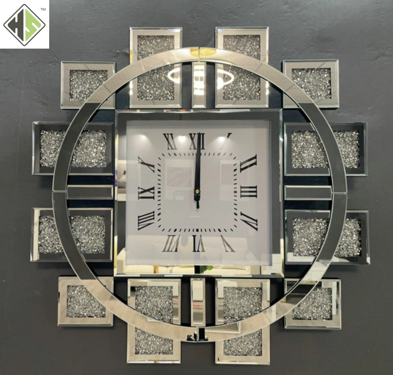 Horloge murale miroir pour salle à manger