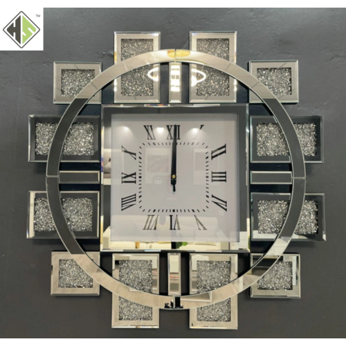 Horloge murale miroir pour salle à manger