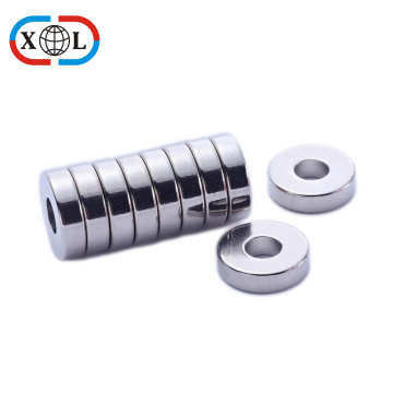 Axiaal gemagnetiseerd nickle gecoate neodymium magnet ring ndfeb