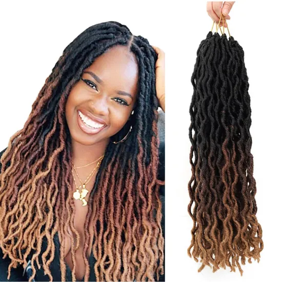 Synthetic Gypsy Locs Extension Jumbo Braiding Wavy Curly Crochet Braid Hair Goddess Faux Locs