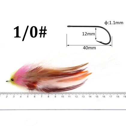 Saltwater Fishing Lures for Salmon, Pike, Muskie, and Sea Trout - 1/0#