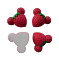 Cartoon Harz Obst Rote Erdbeere Charms Home DIY Handwerk Haarschleife Zubehör Telefonkasten Ornament Handgemachte Verzierung