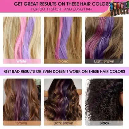 Washable Hair Chalk Comb for Kids with Light Hair Color
