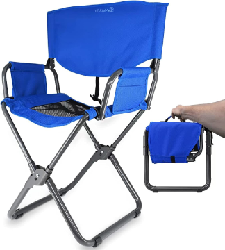 Blue Portable Camping Chair with Cup Holder