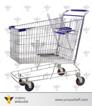 chrome plated wheels food trolley cart for shopping