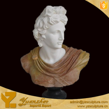 Mixed Color Carved Stone Male Bust statue for home decoration