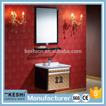 Modern design rose golden used bathroom vanity cabinets with frame mirror