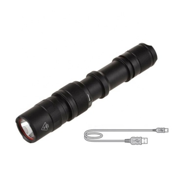 Aleación de aluminio personalizada de alta calidad a largo alcance Poweful Torch Light Recargable Linterna táctica Torcha