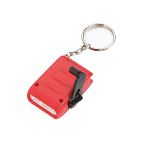 Mini Solar crank dynamo rechargeable keychain light