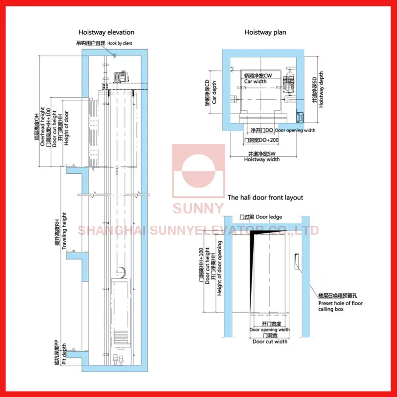 Home Passenger Elevator with Vvvf Machine Room Hairline Stainless Steel