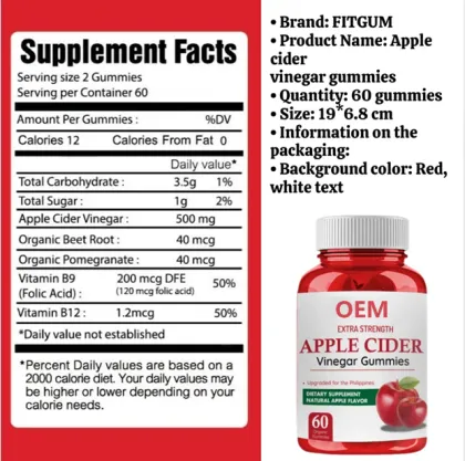 OEM Customized Weight Loss Apple Cider Vinegar Gummy